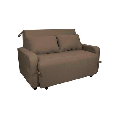 Sofá Cama Compacto 2 Lugares 1,38 Larg Amora New Matrix Suede Capuccino