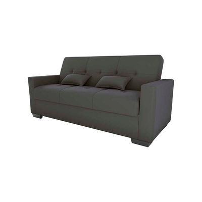 Sofá Cama 3 Lugares Reclinável Casal Premium 2,03 Larg Lavinia Matrix Suede Cinza