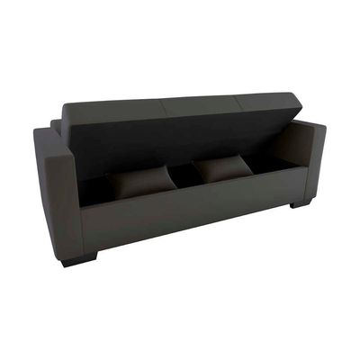 Sofá Cama 3 Lugares Reclinável Casal Premium 2,03 Larg Lavinia Matrix Suede Cinza
