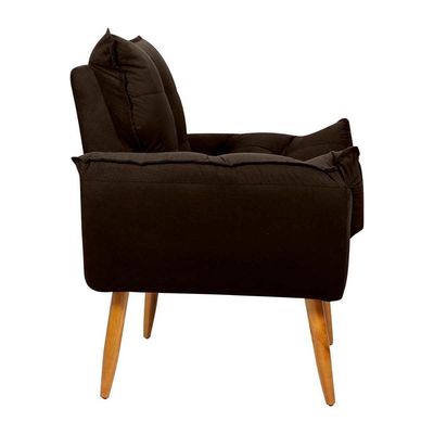 Poltrona Opala Tokio Para Descanço Confortável Toquio Matrix Suede Marrom
