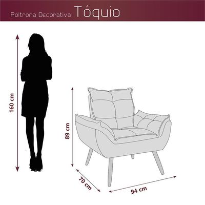 Poltrona Opala Tokio Para Descanço Confortável Toquio Matrix Suede Marrom
