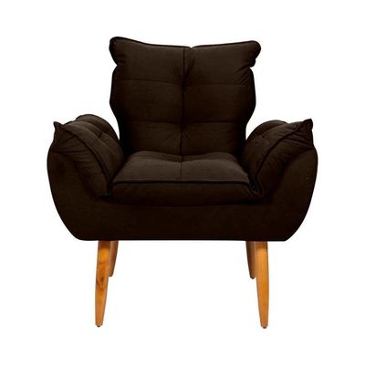 Poltrona Opala Tokio Para Descanço Confortável Toquio Matrix Suede Marrom