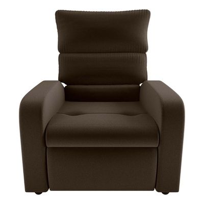 Poltrona Do Papai Reclinável Confortável Kwid Matrix Veludo Marrom