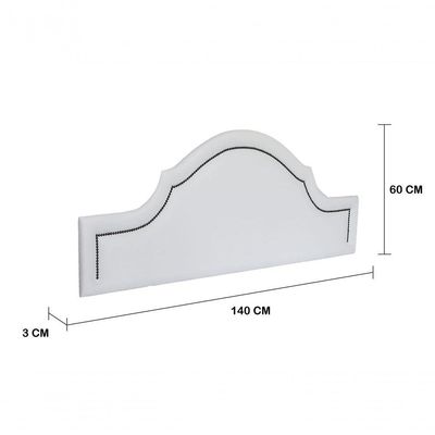 Cabeceira Casal Luxo 140X60 Branco Tachas Fumê