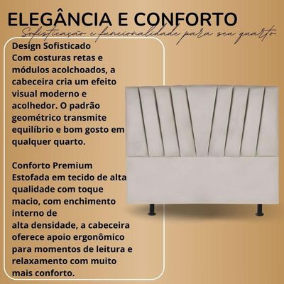 Cabeceira Cama Box Solteiro 90 Cm Vivian Em Corino Com Frame Preto