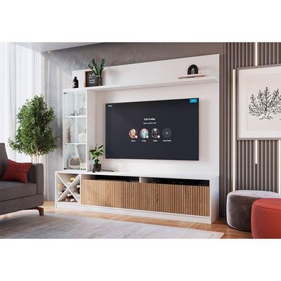 Estante Para Tv Capri Até 60 Polegadas 3 Portas Quiditá Branco/brise