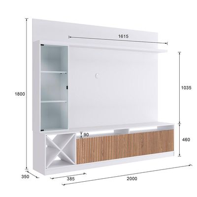 Estante Para Tv Capri Até 60 Polegadas 3 Portas Quiditá Branco/brise