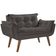 Poltrona 2 Lugares Opalla D Salla Suede Base Palito Cinza.