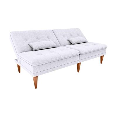 Sofá Cama 3 Lugares Reclinável Casal Premium 1,90 Larg Pietra Matrix Boucle Bege