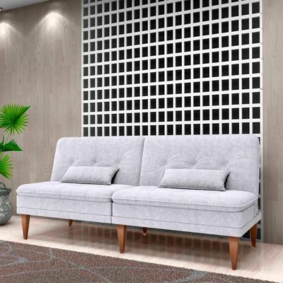 Sofá Cama 3 Lugares Reclinável Casal Premium 1,90 Larg Pietra Matrix Boucle Bege