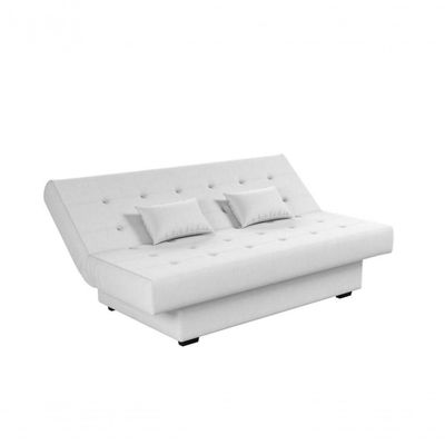 Sofá Cama 3 Lugares Casal Reclinável 190 Larg Laila Matrix Sintetico Branco