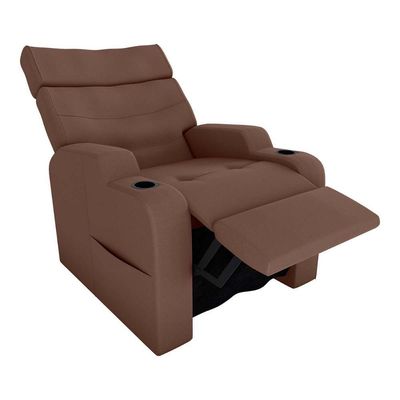 Poltrona Do Papai Reclinável Premium Com Porta Copos E Porta Controle Toro Matrix Veludo Ferrugem