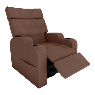 Poltrona Do Papai Reclinável Premium Com Porta Copos E Porta Controle Toro Matrix Veludo Ferrugem