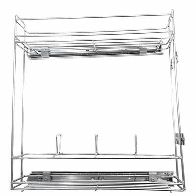 Porta Temperos Óleo Lateral Armário Corrediças Aço Cromado