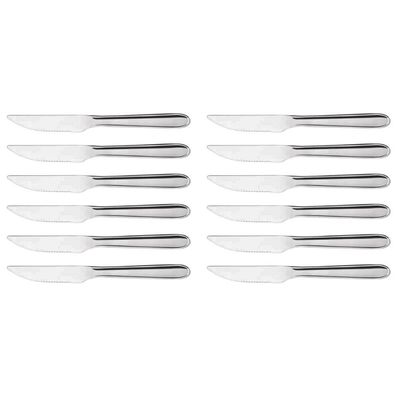 Conjunto 12 Facas De Churrasco 20,5cm Turim Brinox Cozinha Talher Jantar Almoço Servir