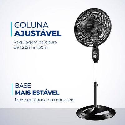 Ventilador de Coluna 40cm 6 Pás Mondial VSP40CNB Preto 127V 127V
