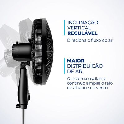 Ventilador de Coluna 40cm 6 Pás Mondial VSP40CNB Preto 127V 127V