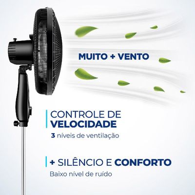 Ventilador de Coluna 40cm 6 Pás Mondial VSP40CNB Preto 127V 127V