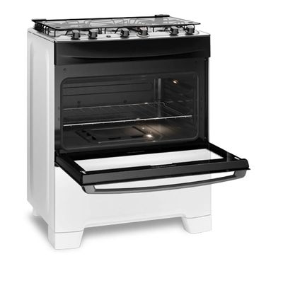 Fogão 5 Bocas Continental Branco Automático com TOPLimpaFácil (FC5IB) Premium Bivolt