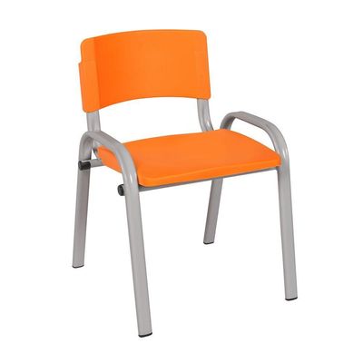 Kit 11 Cadeira Iso Infantil Creche, Escola Base Cinza Laranja