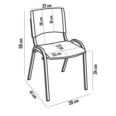 Kit 11 Cadeira Iso Infantil Creche, Escola Base Cinza Laranja