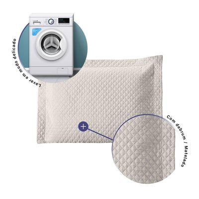 Porta Travesseiro Avulso 70cm X 50cm 1 Peça Prime Ultrassônico 100% Poliéster - Palha