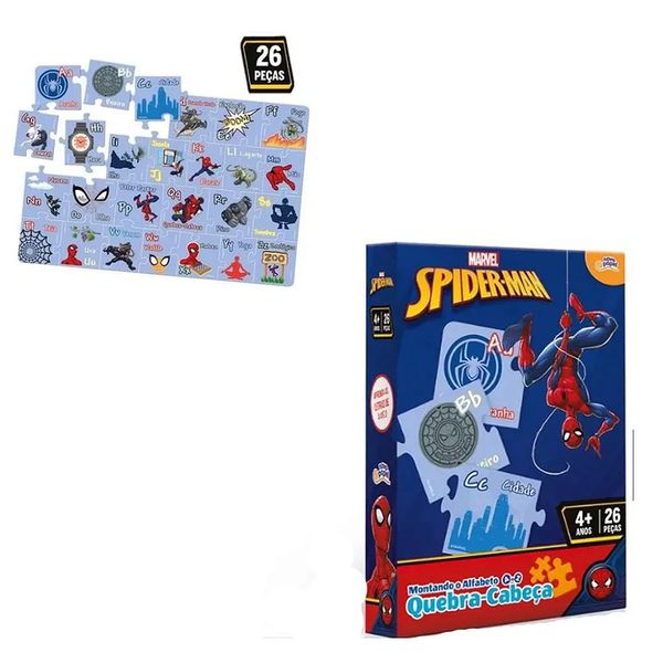 Quebra-Cabeça Montando O Alfabeto A a Z Marvel Homem-Aranha