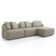 Sofá 3 Lugares Com Chaise Direito Sala Living 254cm Arlo F04 Linho Bege - Lyam Decor