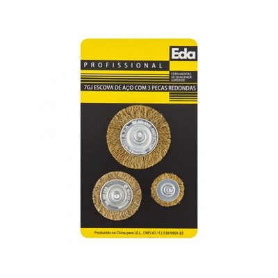 Escova Aco Furad Elet 3Pcs Redondas Import Blister