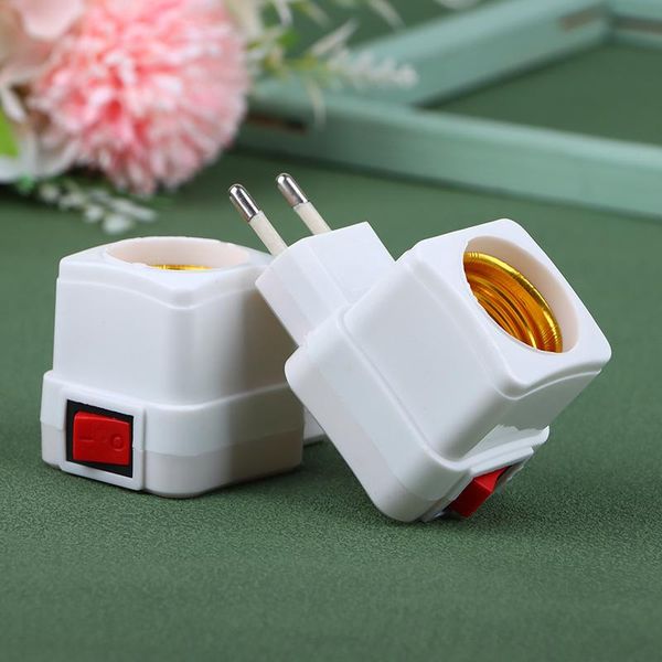 Adaptador de Lâmpada E27 com Interruptor On/Off branco