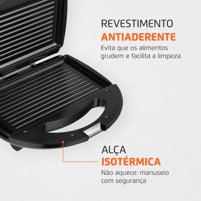 Sanduicheira Fast Grill e Sandwich Mondial Preto 750W S-12 110