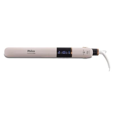 Prancha de Cabelo Philco Titanium Chrome Rose Bivolt PPR10 Bivolt
