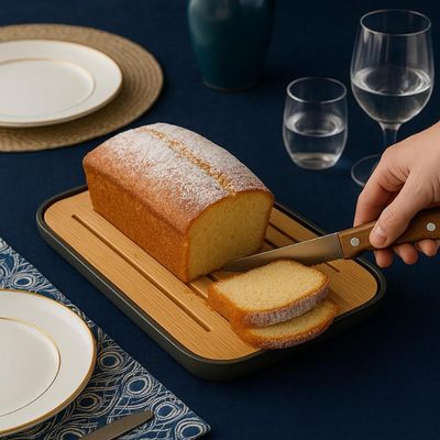 Tábua Migalheira de Bambu 33x23cm Corte Porta Pães Bolos Preto Ou Lume