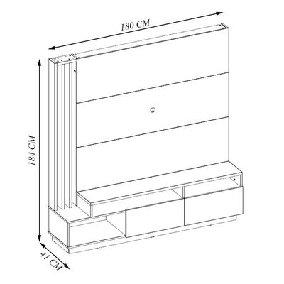 Estante Home Sala de Estar 180cm Filipina Led Off White/Freijó G73 - Gran Belo