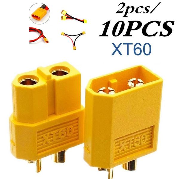 10PCS/2PCS Conectores XT60 Macho e Fêmea para Baterias RC Lipo 2 peças / amarelo