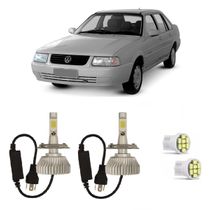 Kit Lâmpadas Super Led Farol Alto Baixo Santana 1985 à 2006