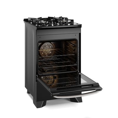 Fogão 4 bocas Electrolux Preto Experience c/ Mesa de Vidro, Grill e PerfectCook360 (FE4CP) 220V