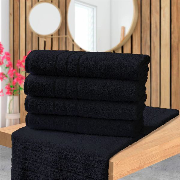 Kit 3 Toalhas de Piso Tapete para Banheiro Hotel Prata Preto