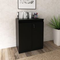 Balcão Escritório Com Chave Multimóveis Cr25046 Preto