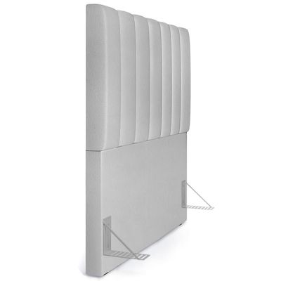Cabeceira Cama Box Painel Solteiro 100 cm Dália W01 Linho Cinza - Lyam Decor