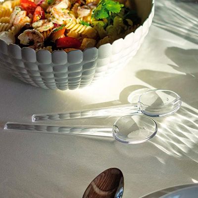 Par de talheres para salada em acrílico Guzzini Happy Hour 2 peças 20cm incolor