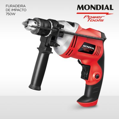 Furadeira de Impacto Mondial Preto e Vermelho 500W FFI-04 110