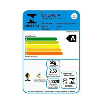 Centrífuga De Roupas Mueller Fit 15kg De Roupa Molhada Branca - 220v 220V