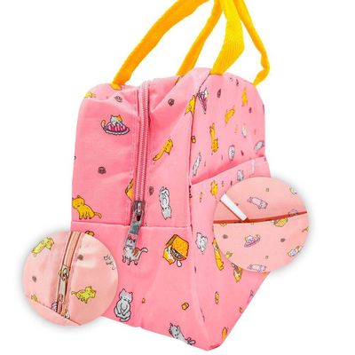 Bolsa Marmita Lancheira Termica Estampada Trabalho Faculdade Gatinhos Rosa