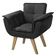 Poltrona Opalla New Base Palito Courino Preto