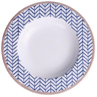 Prato Fundo Tramontina Abstratta em Porcelana Decorada 23cm Mesa Posta Servir Jantar Almoço