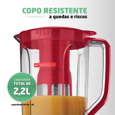 Liquidificador Turbo Power Mondial Vermelho 550W L-99 FR 220