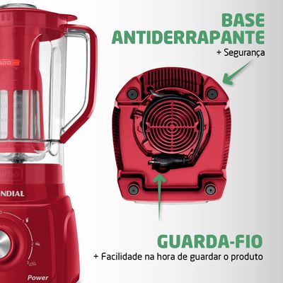 Liquidificador Turbo Power Mondial Vermelho 550W L-99 FR 220