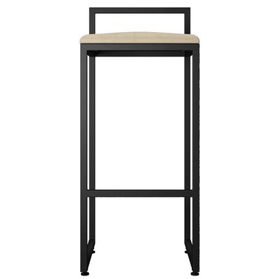 Kit 02 Banquetas Altas Para Cozinha Sala de Jantar Hanna L02 Preto Suede Bege - Lyam Decor