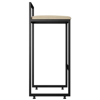 Kit 02 Banquetas Altas Para Cozinha Sala de Jantar Hanna L02 Preto Suede Bege - Lyam Decor